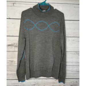 Athleta Momentum Long Sleeve Mockneck Cycling Sweater Women Size‎ L Gray